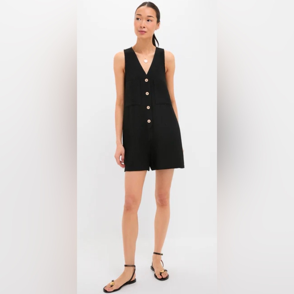 Tuckernuck Black Textured Myla Romper